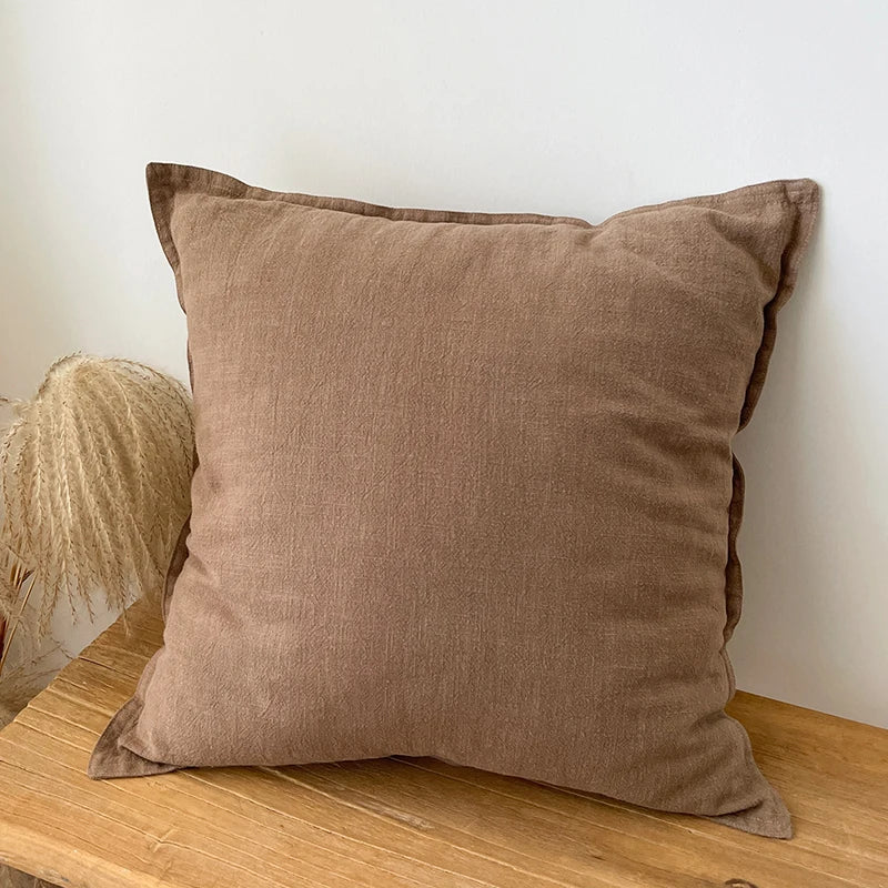 DecorBites™ Linen Fringed Pillow Cover for Home Bed Sofa Decoration