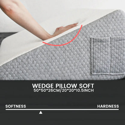 Decobites Sleep Support Wedge Pillow - Triangle Air Layer Memory Foam Bed Wedge