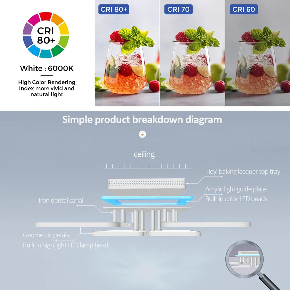 Decorbites™ Lámpara de techo LED con luz regulable para la decoración del hogar