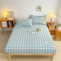 Decobites Plaid Style Fitted Sheet - Skin-friendly Elastic Bedsheet for Kids' Room