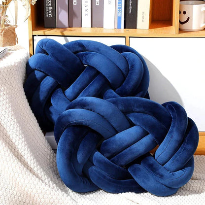 DecorBites™ Blue Handmade Knot Throw Pillows for Couch - Soft Decorative Comfort Pillow