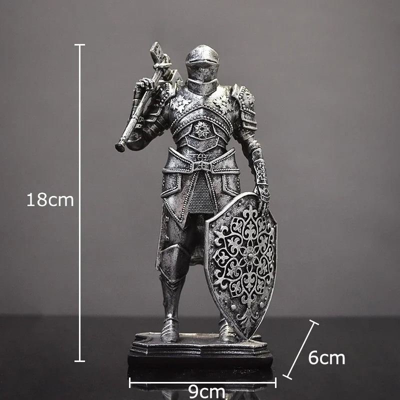 DecorBites™ Heavy Armored Knight Resin Statue Decoration for Desk and Room Aesthetic