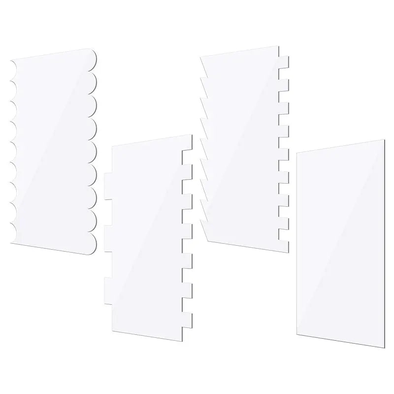 DecorBites™ Cake Cream Scrapers: Saw Tooth Smoother Contour Pastry Dessert Baking Tools