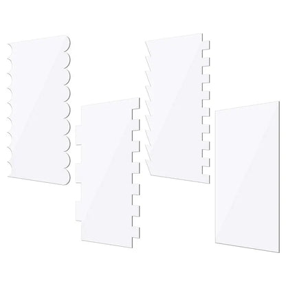 DecorBites™ Cake Cream Scrapers: Saw Tooth Smoother Contour Pastry Dessert Baking Tools
