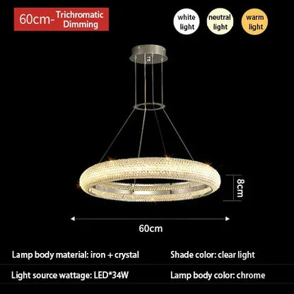 DecorBites™ Elegant Chrome Crystal Chandelier for Dining Room Living Room Bedroom Hallway