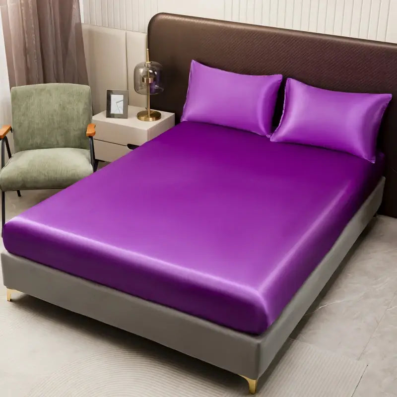 Opulent Solid Color Satin Bedding Set
