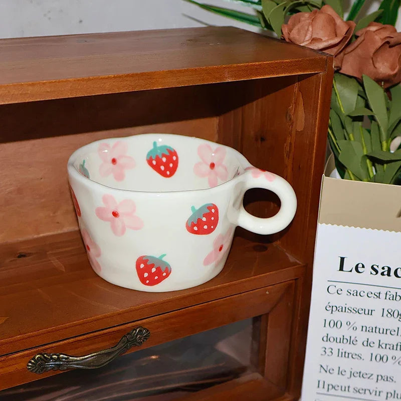 DecorBites™ Cartoon Pattern Ceramic Mug Set for Happy Dining and Tea Time