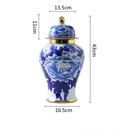 DecorBites™ Blue White Porcelain General Jar Vase Handicraft Home Decoration Ornaments