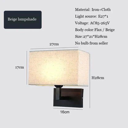 DecorBites™ Hotel Fabric Wall Lamp: Nordic Modern Style, Chinese-Inspired. Bedroom, Staircase, and Bedside Lighting Solution.