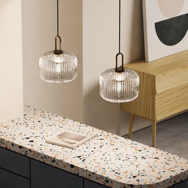 Nordic Glass Pendant Light T30cm Bedroom