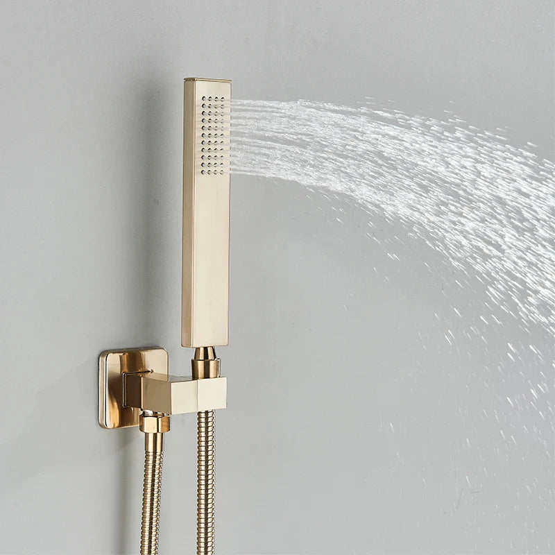 Juego de grifería termostática para ducha tipo lluvia DecorBites™ Gold - Sistema de ducha de pared