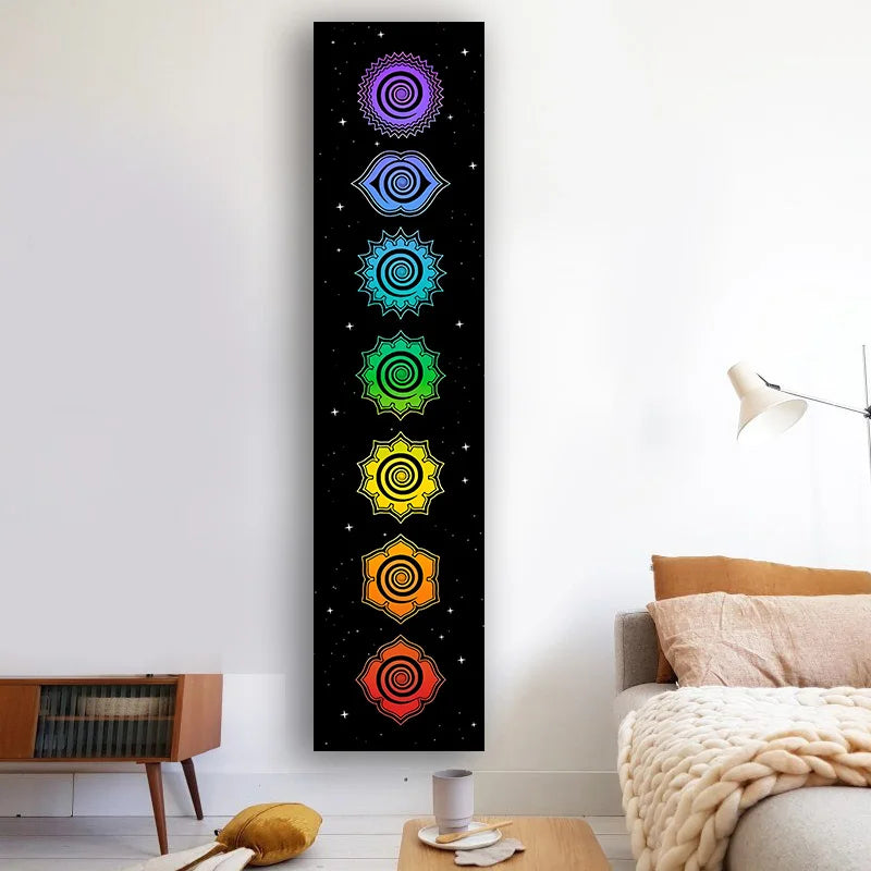 Decobites Rainbow Chakras Tapestry for Meditation and Yoga Home Decor