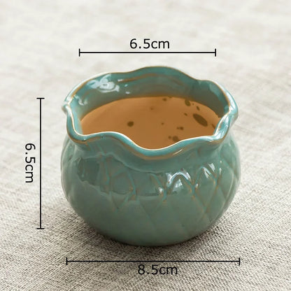 DecorBites™ Lotus Flower Ceramic Vase: Small Plant Pots for Table Decoration and Room Aesthetic