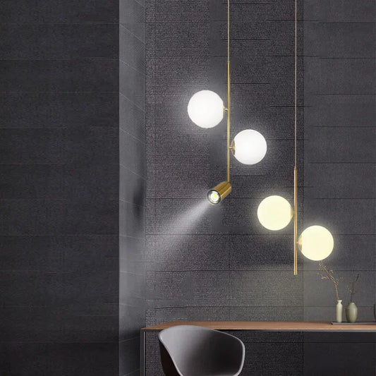 Lámpara de araña LED con bola de cristal DecorBites™: Lámpara colgante nórdica moderna para comedor y dormitorio