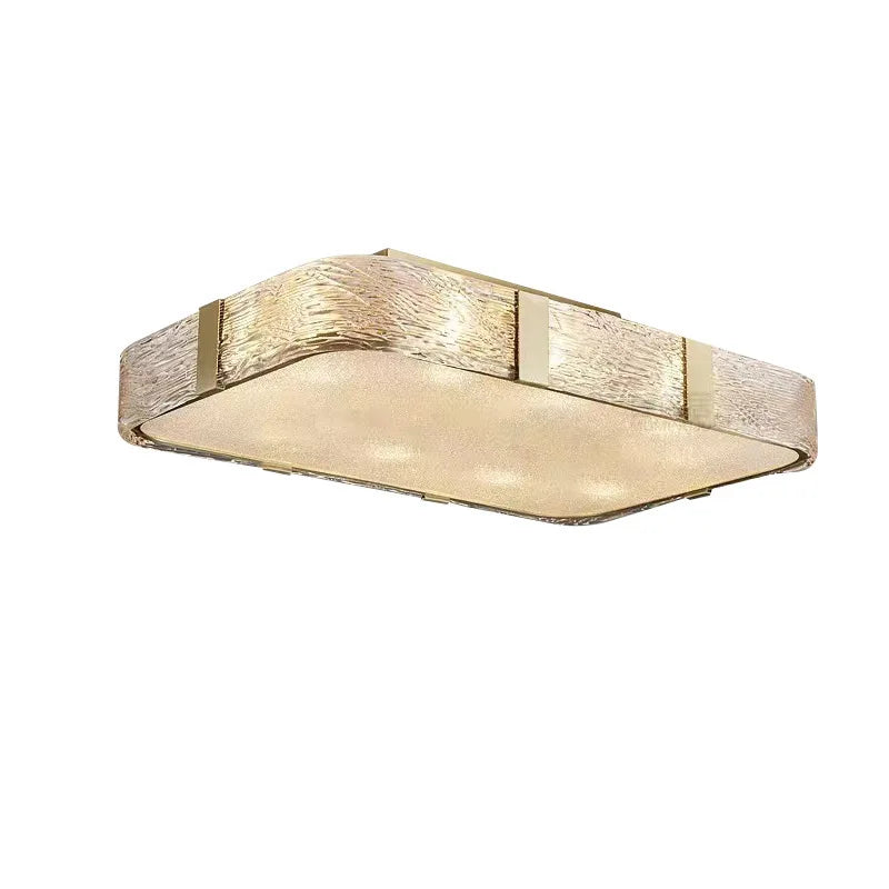 DecorBites™ Gold Glass Ceiling Chandelier LED Suspension Luminaire for Home Decor