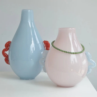 DecorBites™ Glass Geometric Flower Vase Home Decor Art Bottle Floral Arrangement Accessory