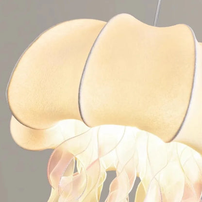 DecorBites™ Jellyfish Silk Chandelier: Romantic Pendant Light for Living Room Bedroom Dining Room