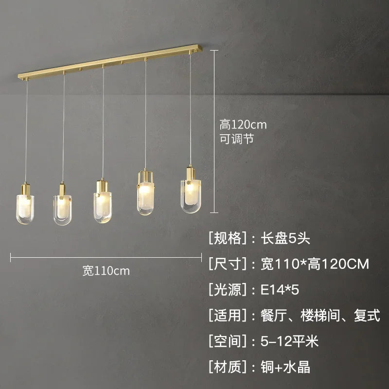 DecorBites™ Crystal Loft Chandelier for Staircase, Living Room, and Apartment Luxe Lighting