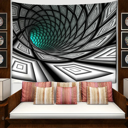 Decobites Vertigo Black Hole Abstract Art Tapestry Wall Hanging for Hippie Home Decor