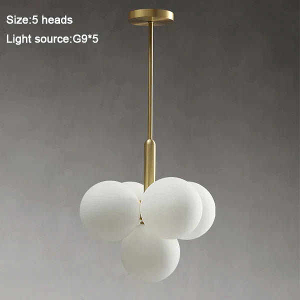 DecorBites™ Glass Balls Chandelier: Modern Gold Pendant Lighting for Living Room & Dining Area