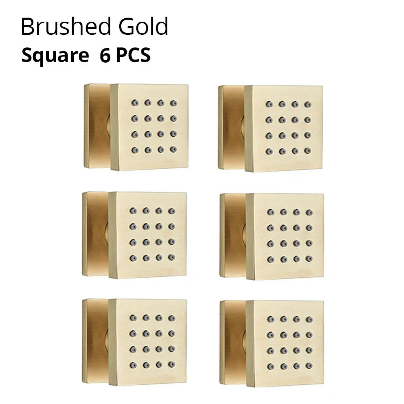 DecorBites™ Brass Body Round Shower SPA Jets for Luxurious Bathroom Massage Experience