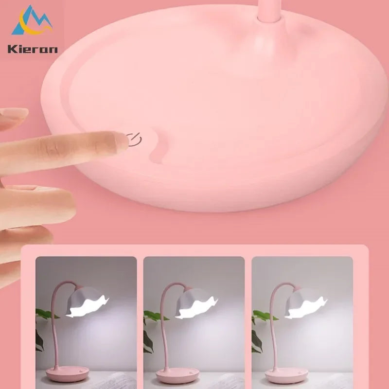 Lámpara de pie Lotus de DecorBites™: Lámpara de escritorio LED moderna para dormitorio, estudio o sala de estar