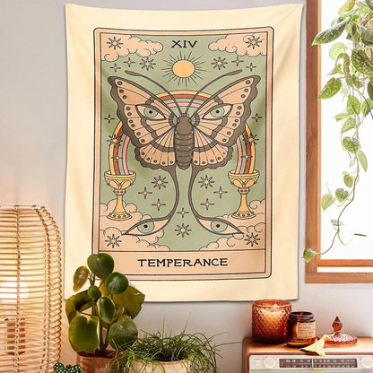 Decobites Sun & Rainbow Tarot Tapestry: Vintage Boho Wall Hanging for Astrology Décor