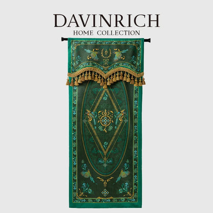 Cortinas opacas de terciopelo DecorBites™ Jardín Botánico - Verde esmeralda retro - Calidad de lujo