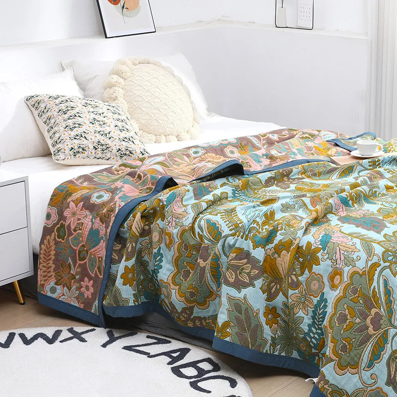 DecorBites™ Japanese Cotton Gauze Summer Blanket - Luxury Soft Quilt and Sofa Towel for Adults