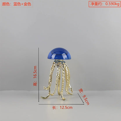 DecorBites™ Crystal Jellyfish Sculpture - Marine Organism Figurine for Home Decor