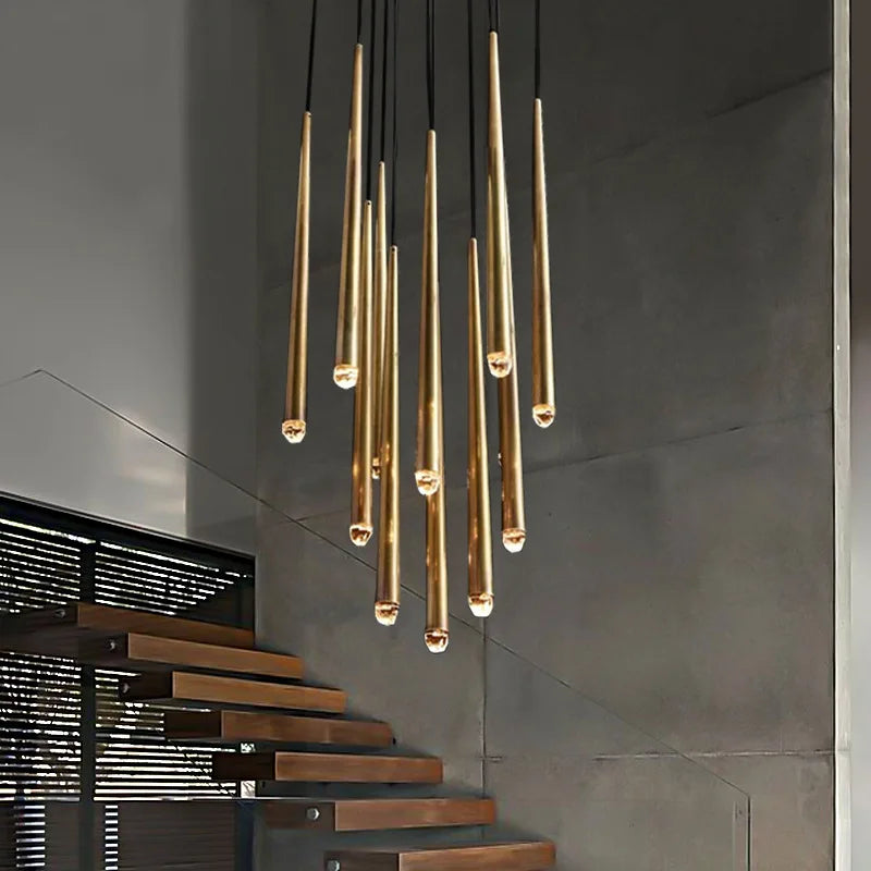 DecorBites™ Gold Copper Chandelier for Living Room, Staircase, Foyer, Dining Room, Cafe, Bar