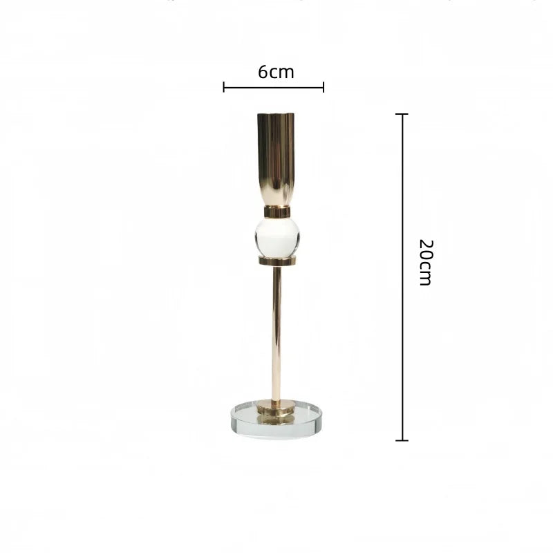 DecorBites™ Crystal Glass Candlestick Holder - Elegant Home Décor Accessory