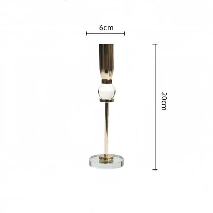 DecorBites™ Crystal Glass Candlestick Holder - Elegant Home Décor Accessory