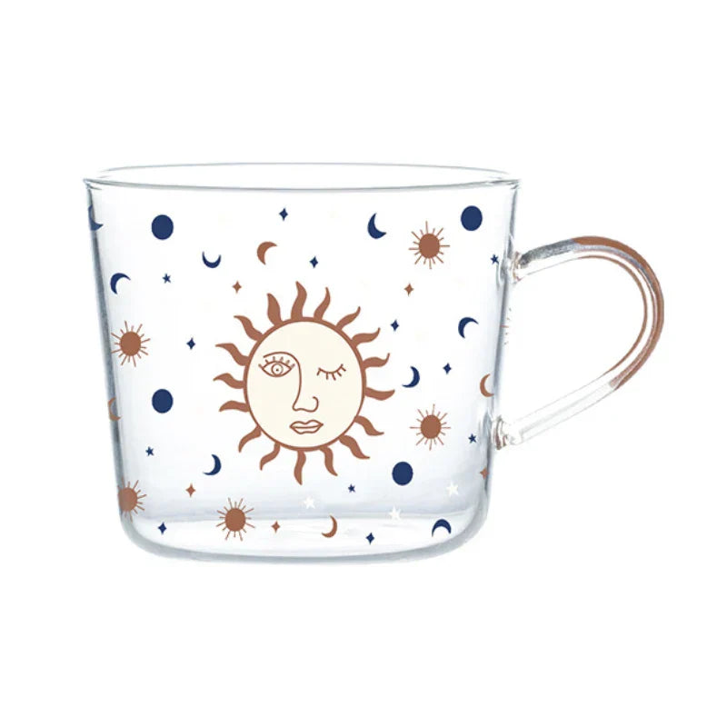 DecorBites™ 500ml Glass Mug with Handle and Scale for Breakfast Milk at Home or Office