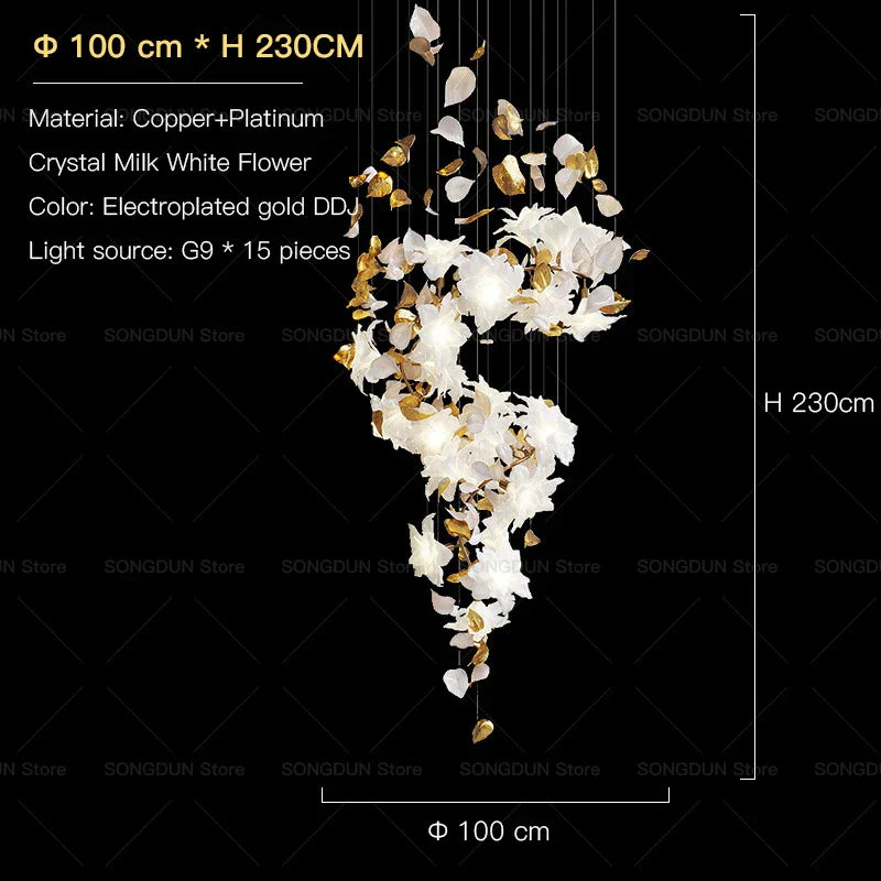 DecorBites™ Elegant Villa Chandelier for High School Living Room and Restaurant