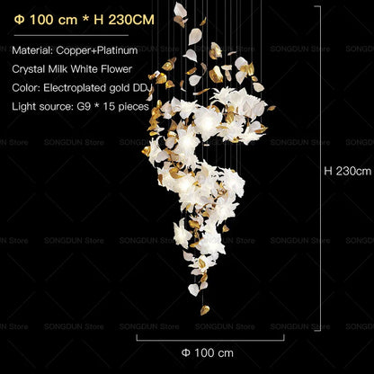 DecorBites™ Elegant Villa Chandelier for High School Living Room and Restaurant