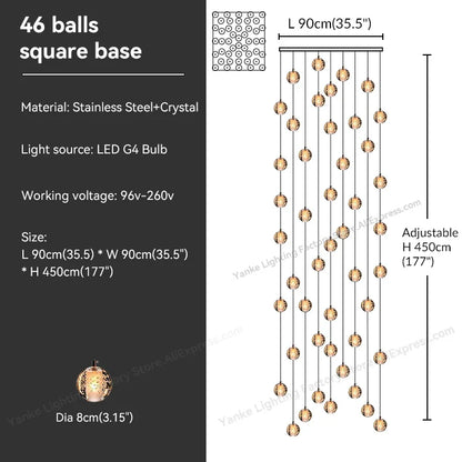 DecorBites™ Crystal Bubble Ball Pendant Light for Home Decor and Hospitality Spaces