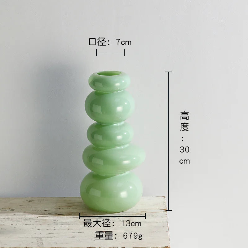 DecorBites™ Terrario de cristal geométrico con forma de pila de guijarros para decoración del hogar