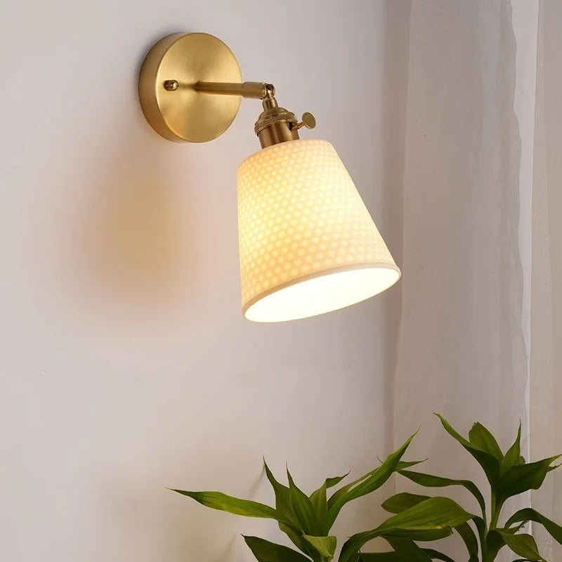 DecorBites™ Ceramic LED Wall Sconce Light with Pull Chain Switch