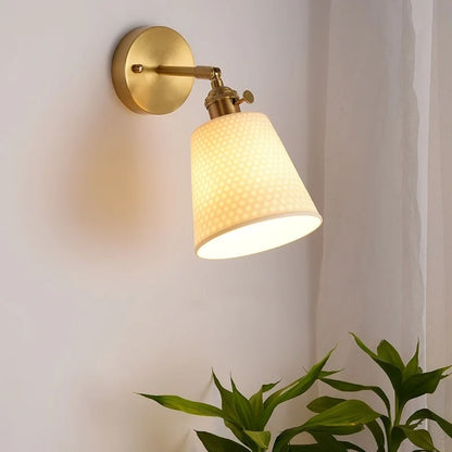 DecorBites™ Ceramic LED Wall Sconce Light with Pull Chain Switch