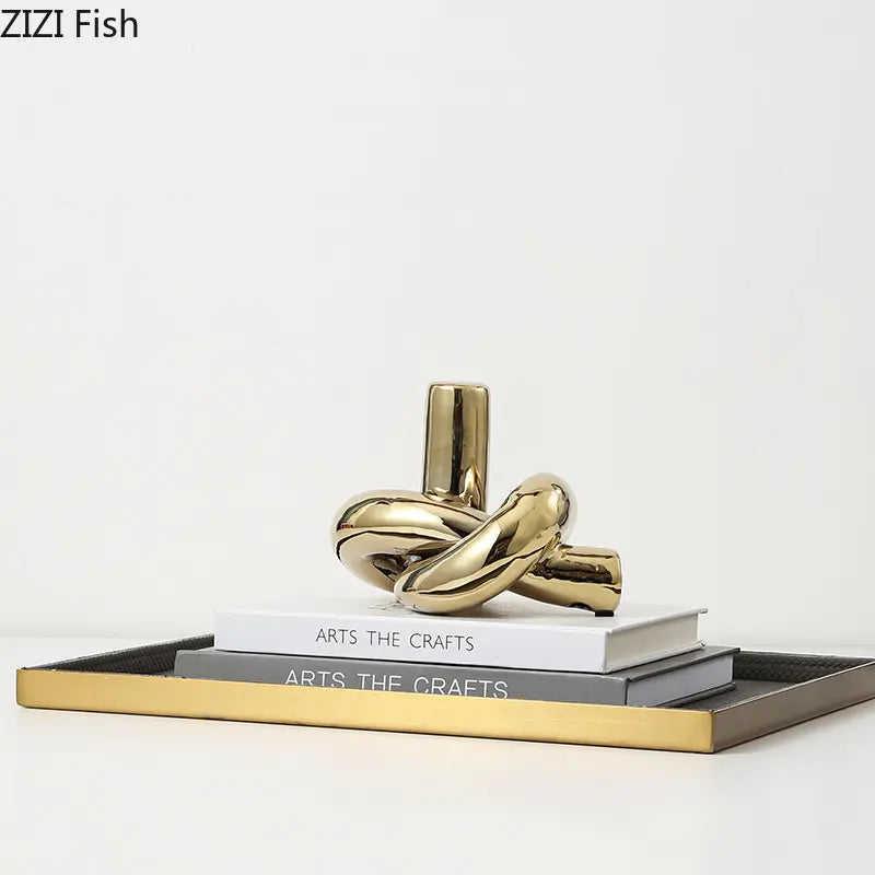 DecorBites™ Ceramic Knot Sculpture Abstract Desk Decor Artwork Room Aesthetic Statues