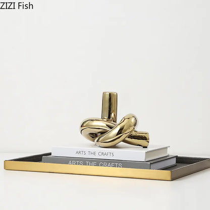 DecorBites™ Ceramic Knot Sculpture Abstract Desk Decor Artwork Room Aesthetic Statues