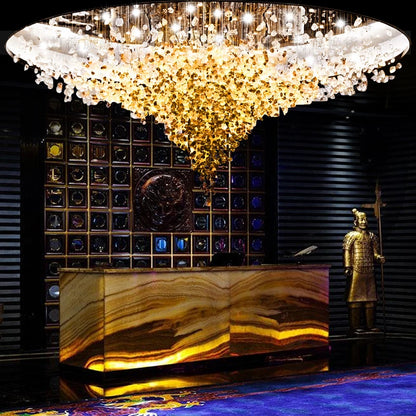 Large Stone Crystal Chandelier For Living Room Villa Hotel Hall Salon Large Crystal Ceiling Chandeliers