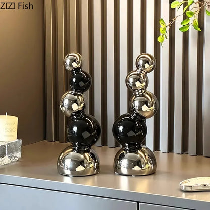 DecorBites™ Abstract Ceramic Sculpture Ornaments Modern Desk Decoration Room Aesthetics Decor