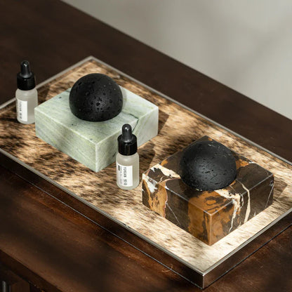DecorBites™ Lava Rock Stone Diffuser, Marble Base, Luxury Essential Oil Diffusers for Home Offices