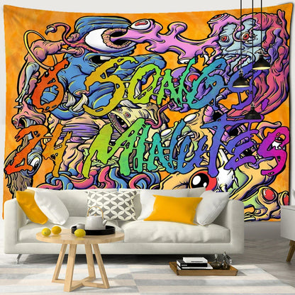 ديكور بايتس™ - نسيج نسائي كاواي، رسم توضيحي لفتاة أنمي، فن جمالي، ديكور سكن جامعي هيبي