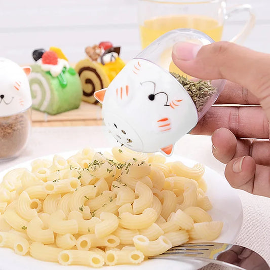 DecorBites™ Cat Spice Jar Set: Cute & Safe Kitchen Seasoning Tools