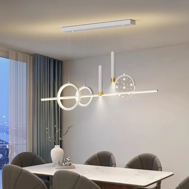Brushed Gold LED Chandelier Black 100cm Dining