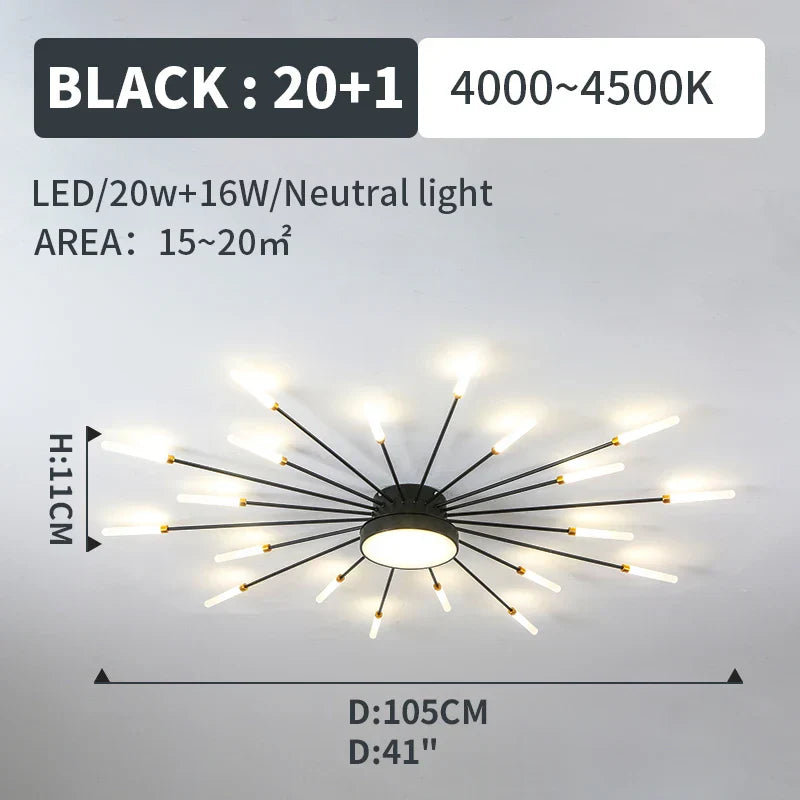 Lámparas Colgantes de Luces LED de Fuegos Artificiales™ Decorbites - Iluminación de Lámpara de Araña Moderna para Sala de Estar y Dormitorio
