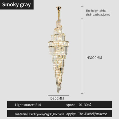 DecorBites™ K9 Deluxe Crystal Pendant Chandelier: Dazzling LED Ceiling Light for Modern Elegance